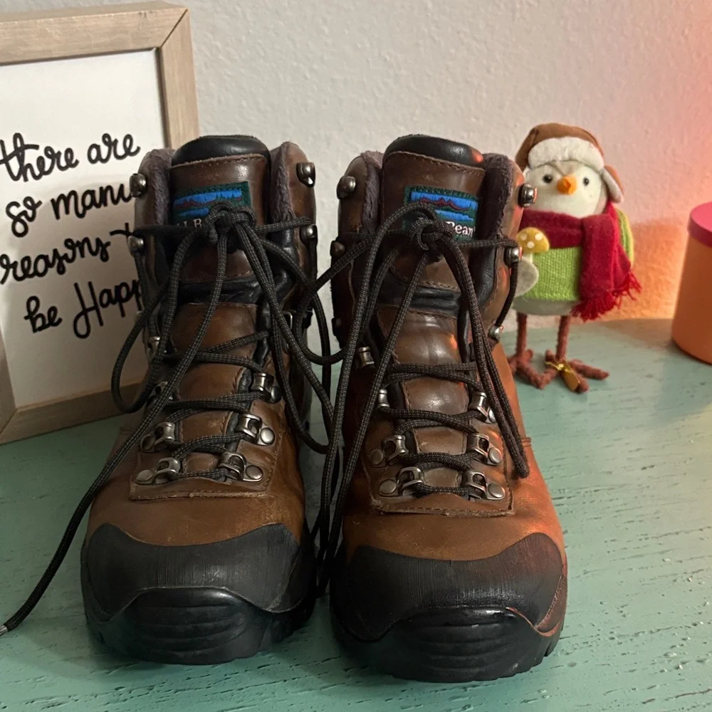 Brown L.L. Bean Hiking Boots SZ 9 mens box 102